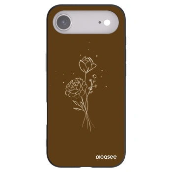 Picasee silikonový černý obal pro Apple iPhone Air - Brown flowers