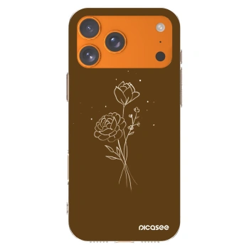 Picasee silikonový průhledný obal pro Apple iPhone 17 Pro Max - Brown flowers