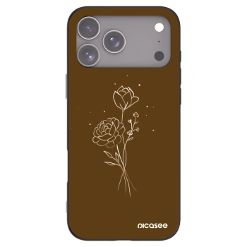 Picasee silikonový černý obal pro Apple iPhone 17 Pro Max - Brown flowers