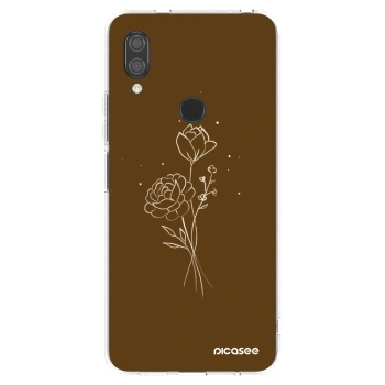 Picasee silikonový průhledný obal pro Xiaomi Redmi 7 - Brown flowers