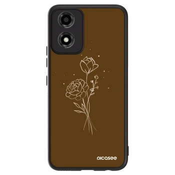 Obal pro Motorola Moto E14 - Brown flowers