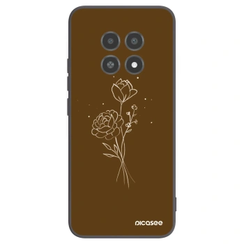 Picasee silikonový černý obal pro Realme 12X - Brown flowers