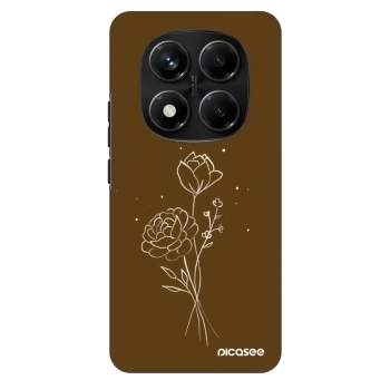 Obal pro Xiaomi Redmi Note 14 Pro+ 5G - Brown flowers