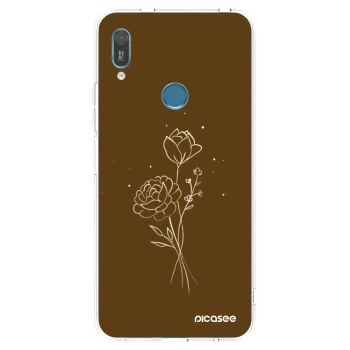 Picasee silikonový průhledný obal pro Huawei Y6 2019 - Brown flowers