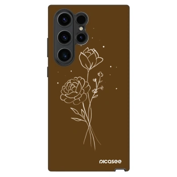 Obal pro Samsung Galaxy S22 Ultra 5G - Brown flowers