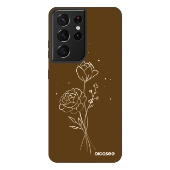 Obal pro Samsung Galaxy S21 Ultra 5G G998B - Brown flowers