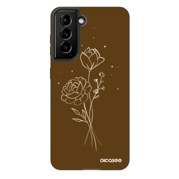 Obal pro Samsung Galaxy S21 FE 5G - Brown flowers