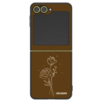 Obal pro Samsung Galaxy Z Flip7 FE 5G - Brown flowers