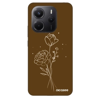 Obal pro Xiaomi Redmi Note 14 4G - Brown flowers