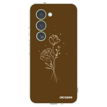 Picasee silikonový průhledný obal pro Xiaomi Redmi 15 5G - Brown flowers