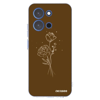 Picasee silikonový průhledný obal pro Xiaomi Redmi 15C 4G - Brown flowers