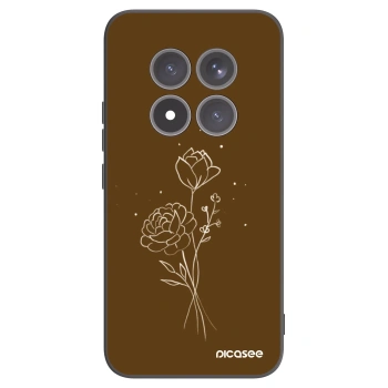 Picasee silikonový černý obal pro Xiaomi Redmi Note 15 Pro+ - Brown flowers