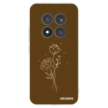 Picasee silikonový průhledný obal pro Xiaomi Redmi Note 15 Pro+ - Brown flowers