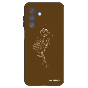 Picasee silikonový černý obal pro Samsung Galaxy A17 5G - Brown flowers