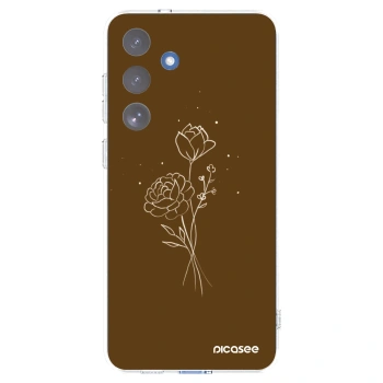 Picasee silikonový průhledný obal pro Samsung Galaxy S25 FE 5G - Brown flowers