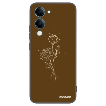 Picasee silikonový černý obal pro Vivo Y29s 5G - Brown flowers