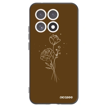 Picasee silikonový černý obal pro Xiaomi 15T - Brown flowers