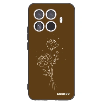 Picasee silikonový černý obal pro Xiaomi 15T Pro - Brown flowers