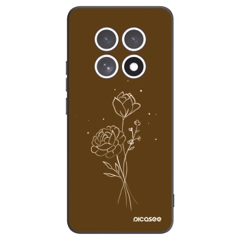 Picasee silikonový černý obal pro Xiaomi Redmi Note 15 - Brown flowers