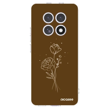 Picasee silikonový průhledný obal pro Xiaomi Redmi Note 15 - Brown flowers