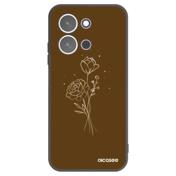 Picasee silikonový černý obal pro Xiaomi Redmi 15C 5G - Brown flowers