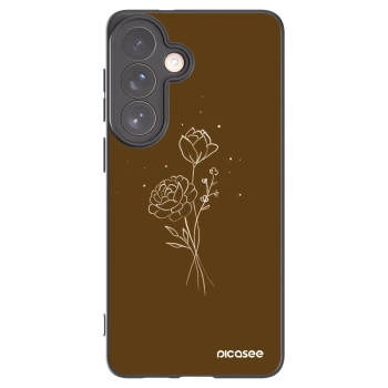 Picasee silikonový černý obal pro Samsung Galaxy S26+ - Brown flowers