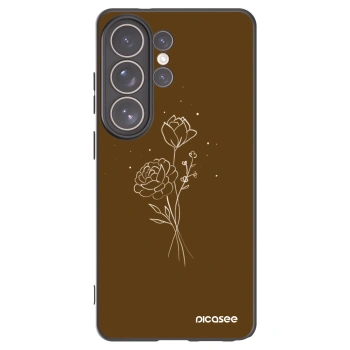 Picasee silikonový černý obal pro Samsung Galaxy S26 Ultra - Brown flowers