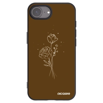 Picasee silikonový černý obal pro Apple iPhone 17e - Brown flowers