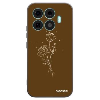 Picasee silikonový černý obal pro Xiaomi 17T - Brown flowers