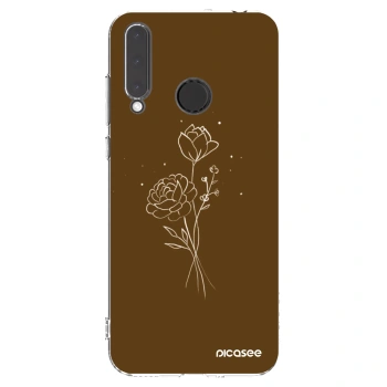 Picasee silikonový průhledný obal pro Honor 20 Lite - Brown flowers