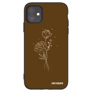 Picasee silikonový černý obal pro Apple iPhone 11 - Brown flowers