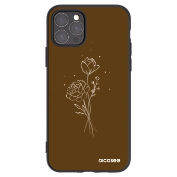 Picasee silikonový černý obal pro Apple iPhone 11 Pro - Brown flowers