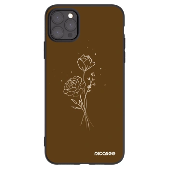 Picasee silikonový černý obal pro Apple iPhone 11 Pro Max - Brown flowers