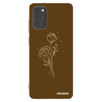 Picasee silikonový průhledný obal pro Samsung Galaxy S20+ G985F - Brown flowers