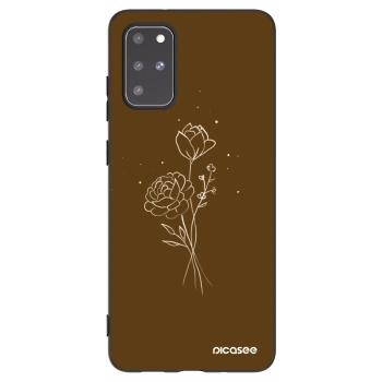 Picasee silikonový černý obal pro Samsung Galaxy S20+ G985F - Brown flowers
