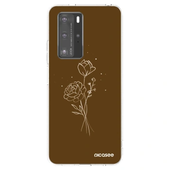 Obal pro Huawei P40 Pro - Brown flowers