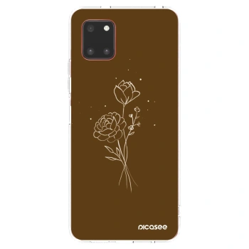Picasee silikonový průhledný obal pro Samsung Galaxy Note 10 Lite N770F - Brown flowers