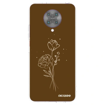 Picasee silikonový průhledný obal pro Xiaomi Poco F2 Pro - Brown flowers