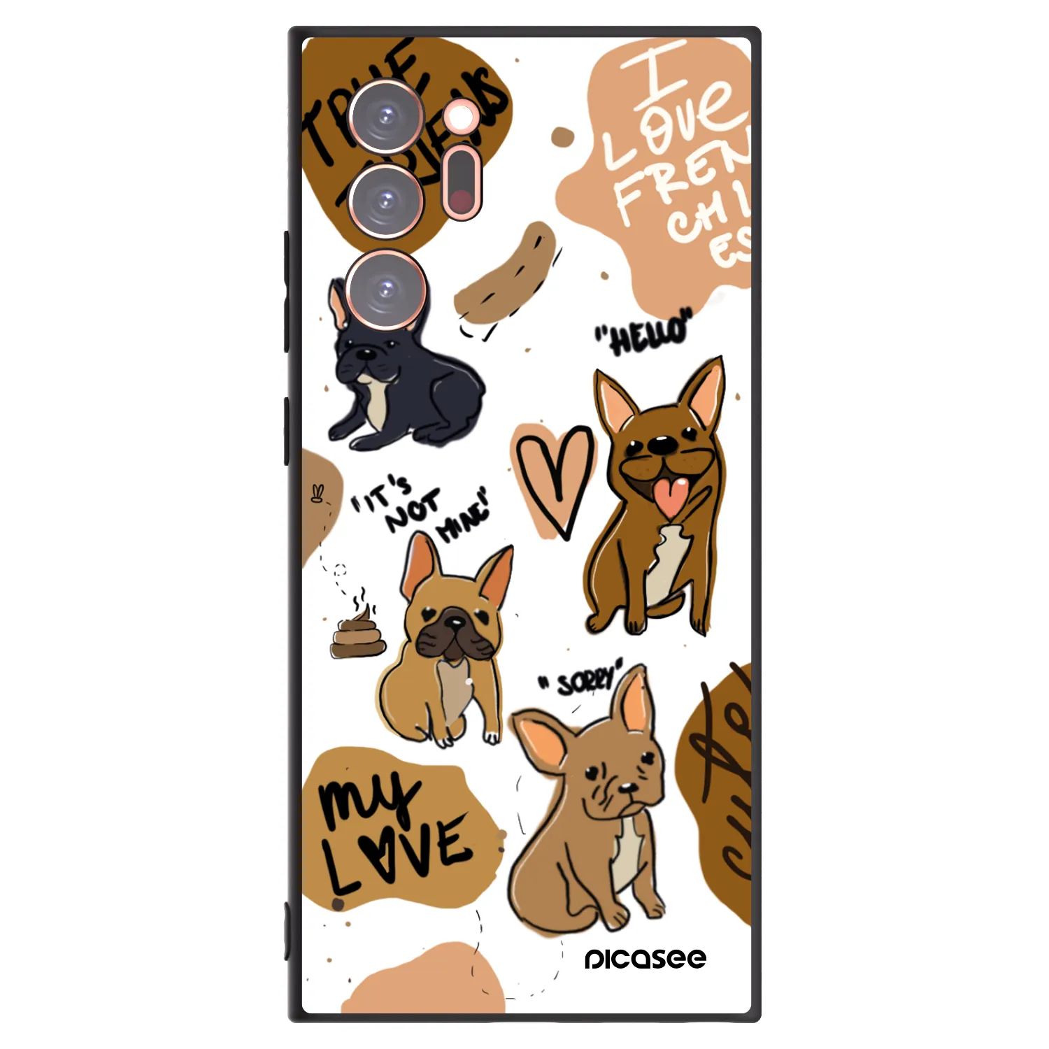 Picasee silikonový černý obal pro Samsung Galaxy Note 20 Ultra - Frenchies