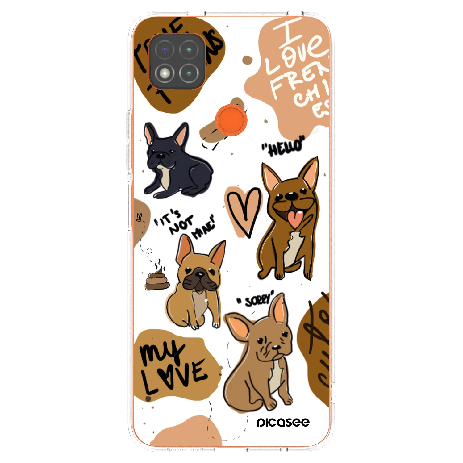 Picasee silikonový průhledný obal pro Xiaomi Redmi 9C - Frenchies