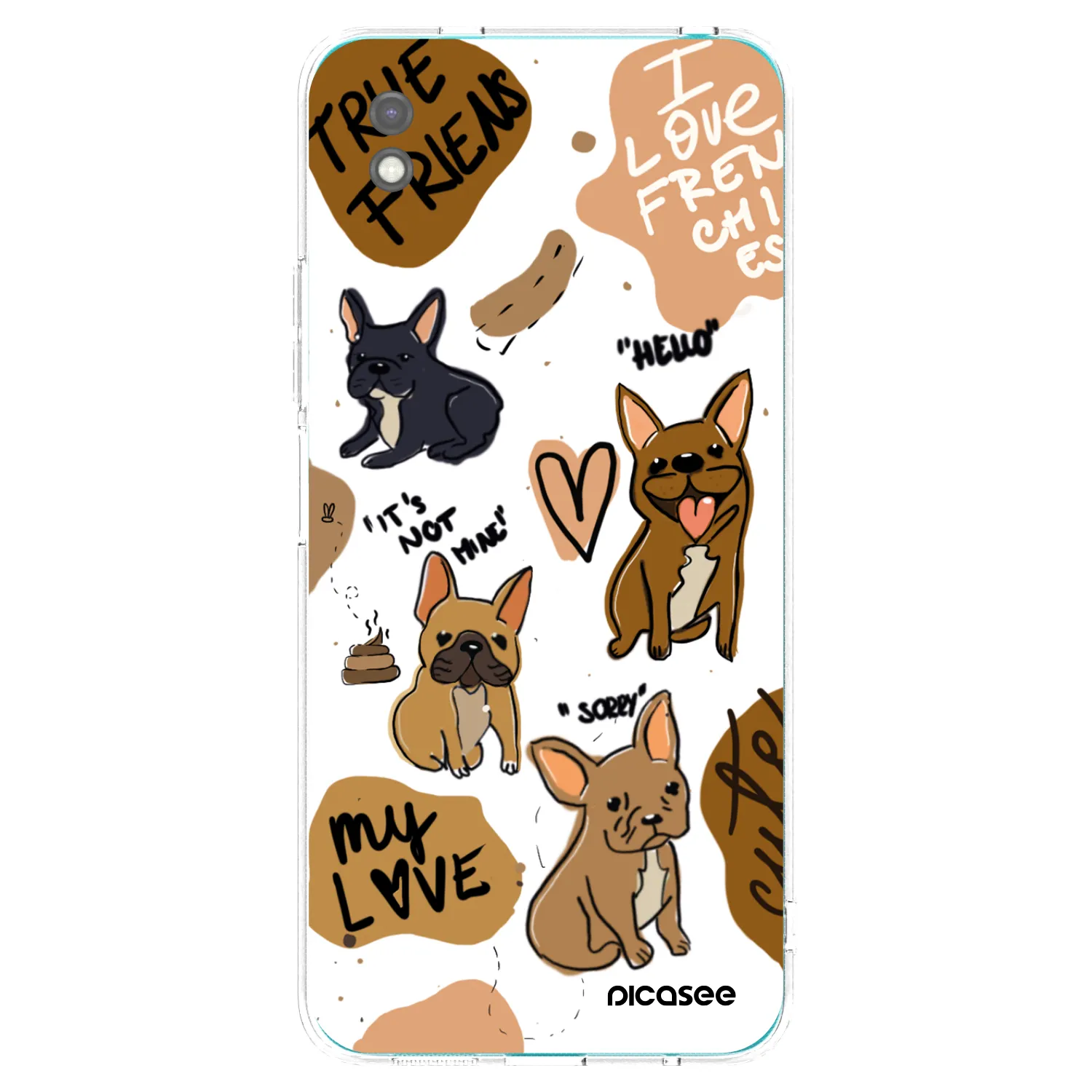 Picasee silikonový černý obal pro Xiaomi Redmi 9A - Frenchies