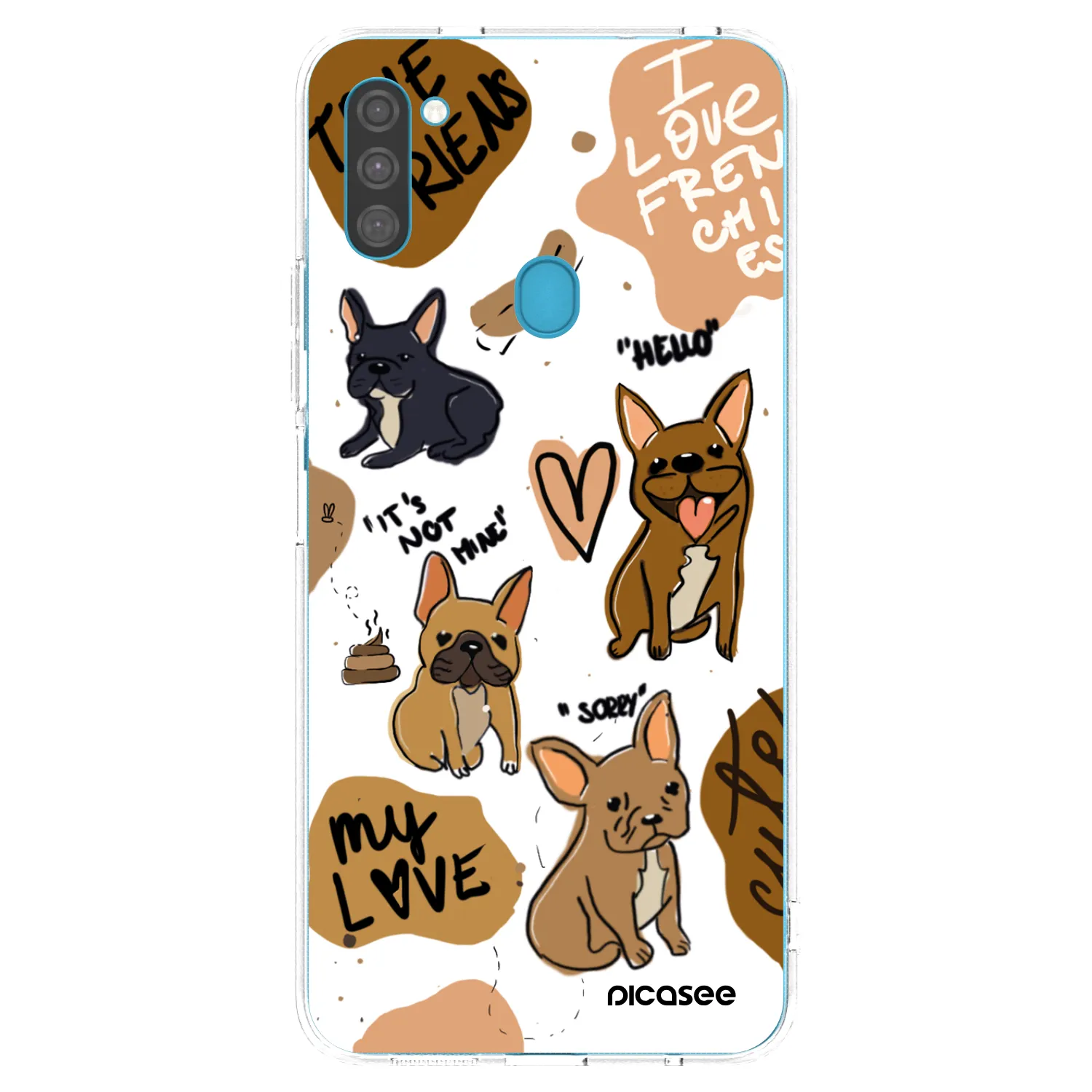 Picasee silikonový průhledný obal pro Samsung Galaxy M11 - Frenchies