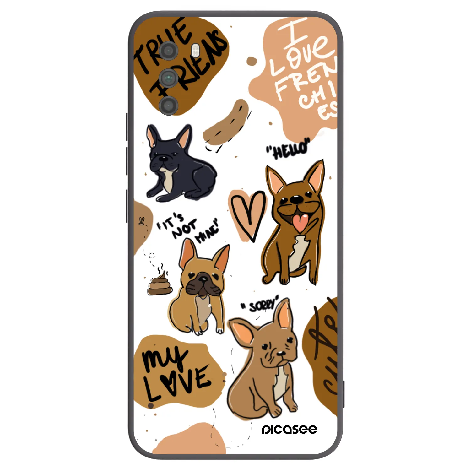 Picasee silikonový černý obal pro Xiaomi Poco M3 - Frenchies