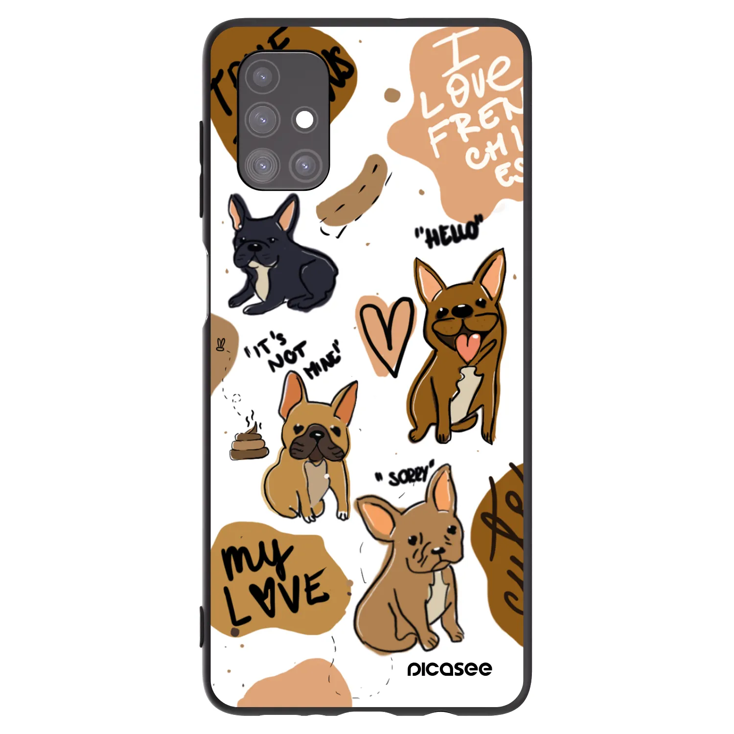Picasee silikonový černý obal pro Samsung Galaxy M51 M515F - Frenchies