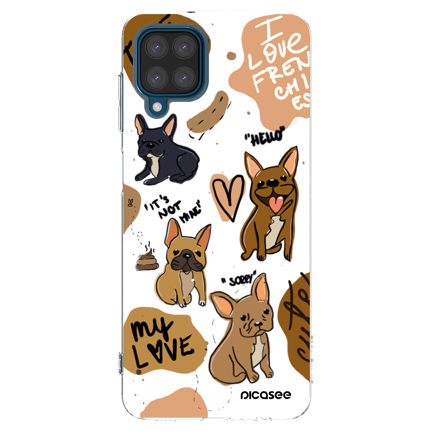 Picasee silikonový průhledný obal pro Samsung Galaxy A12 A125F - Frenchies