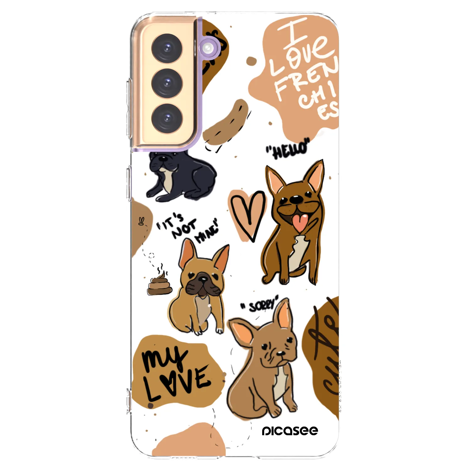 Picasee silikonový průhledný obal pro Samsung Galaxy S21+ 5G G996F - Frenchies