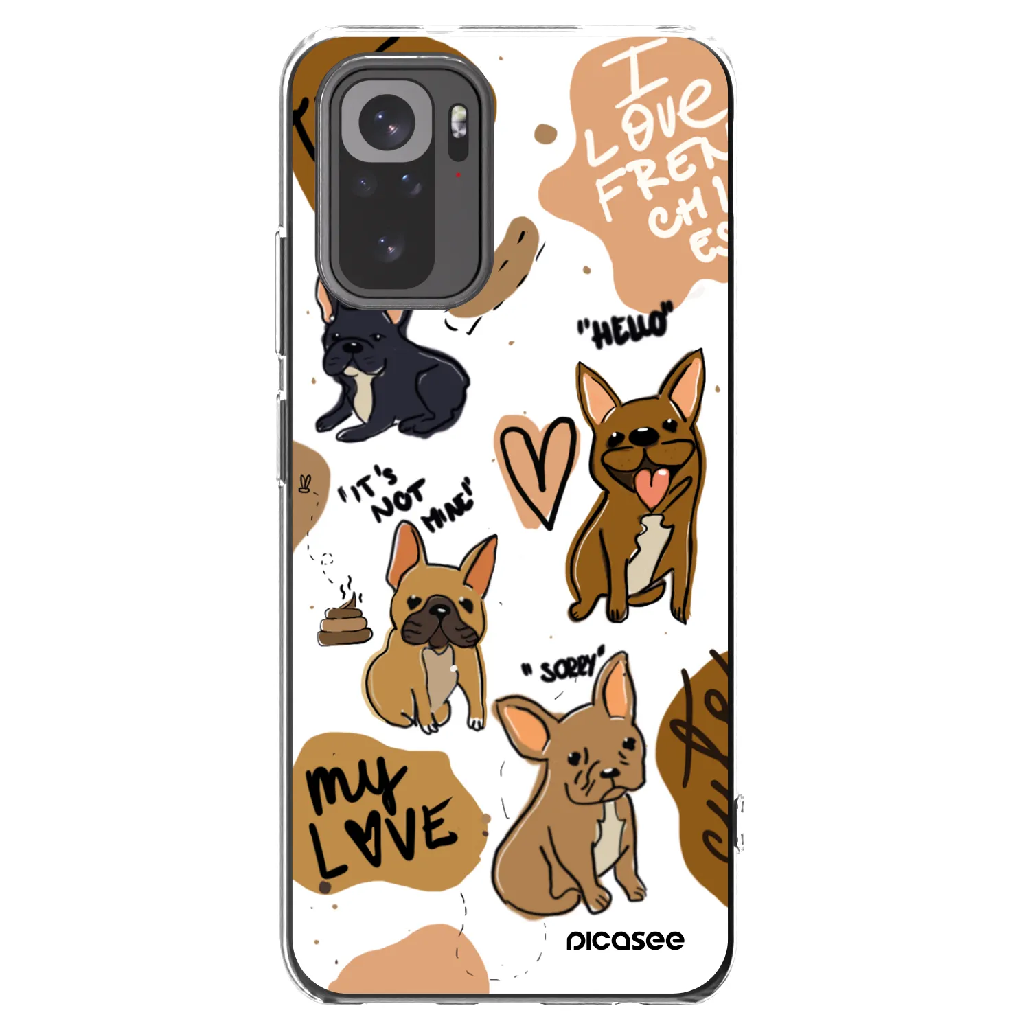 Picasee silikonový průhledný obal pro Xiaomi Redmi Note 10 - Frenchies