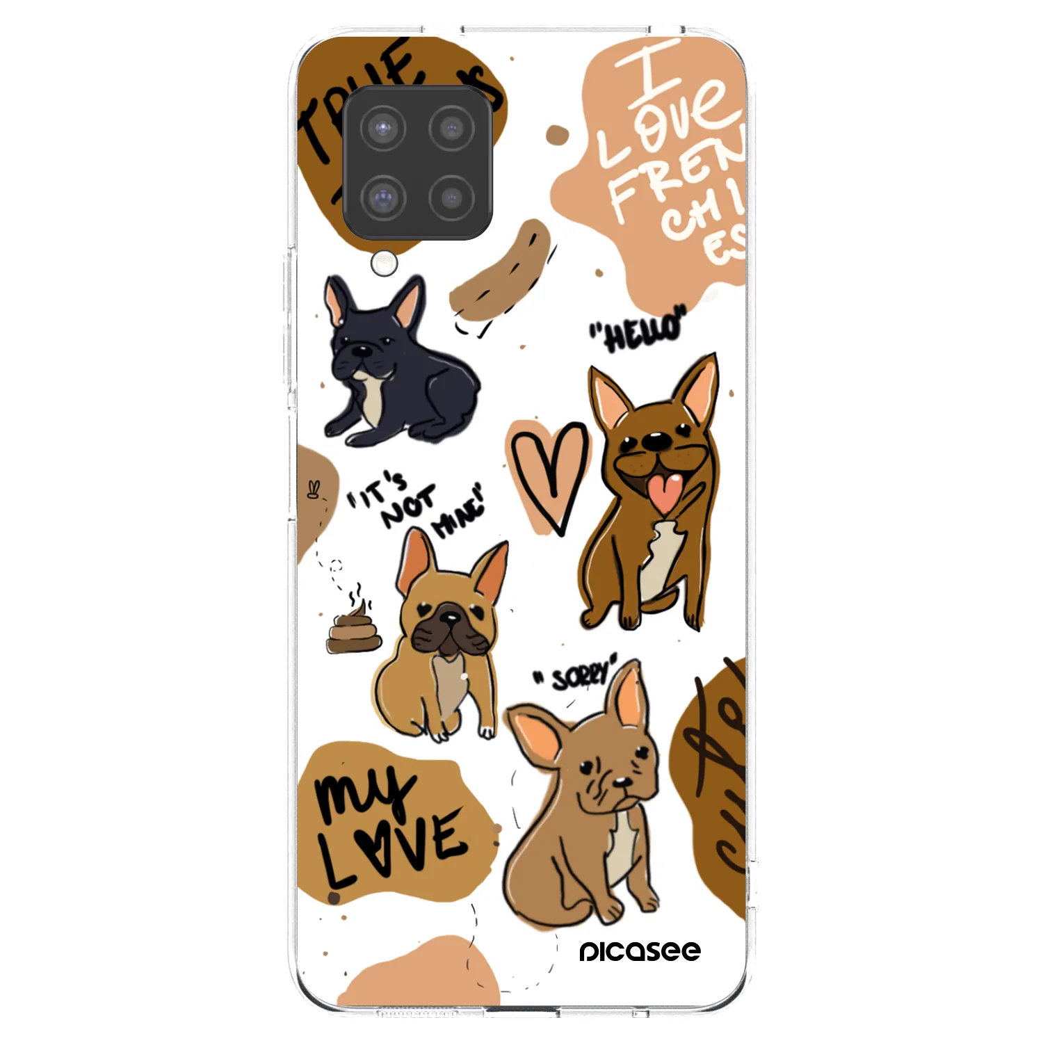 Picasee silikonový průhledný obal pro Samsung Galaxy A42 A426B - Frenchies