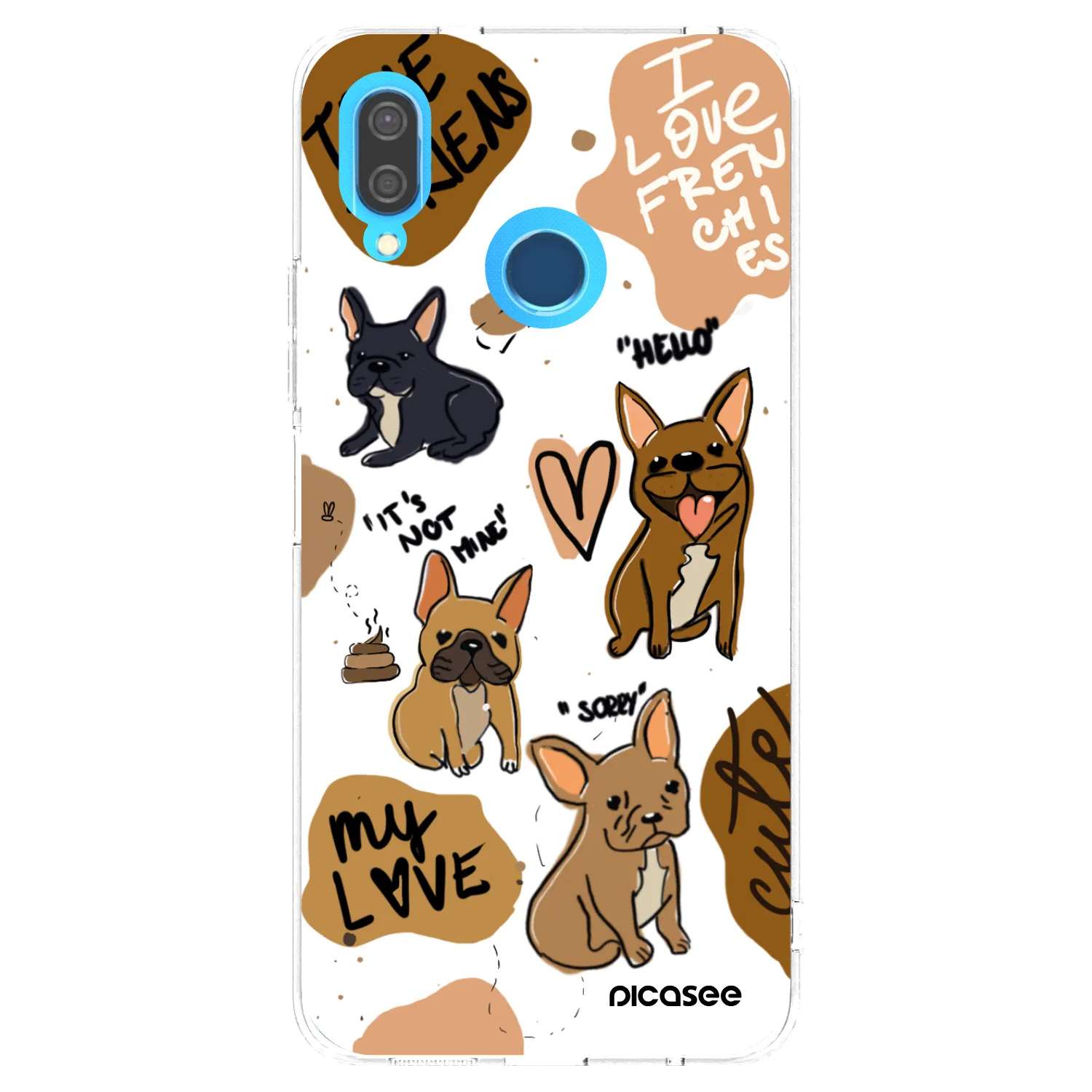 Picasee silikonový průhledný obal pro Huawei P20 Lite - Frenchies
