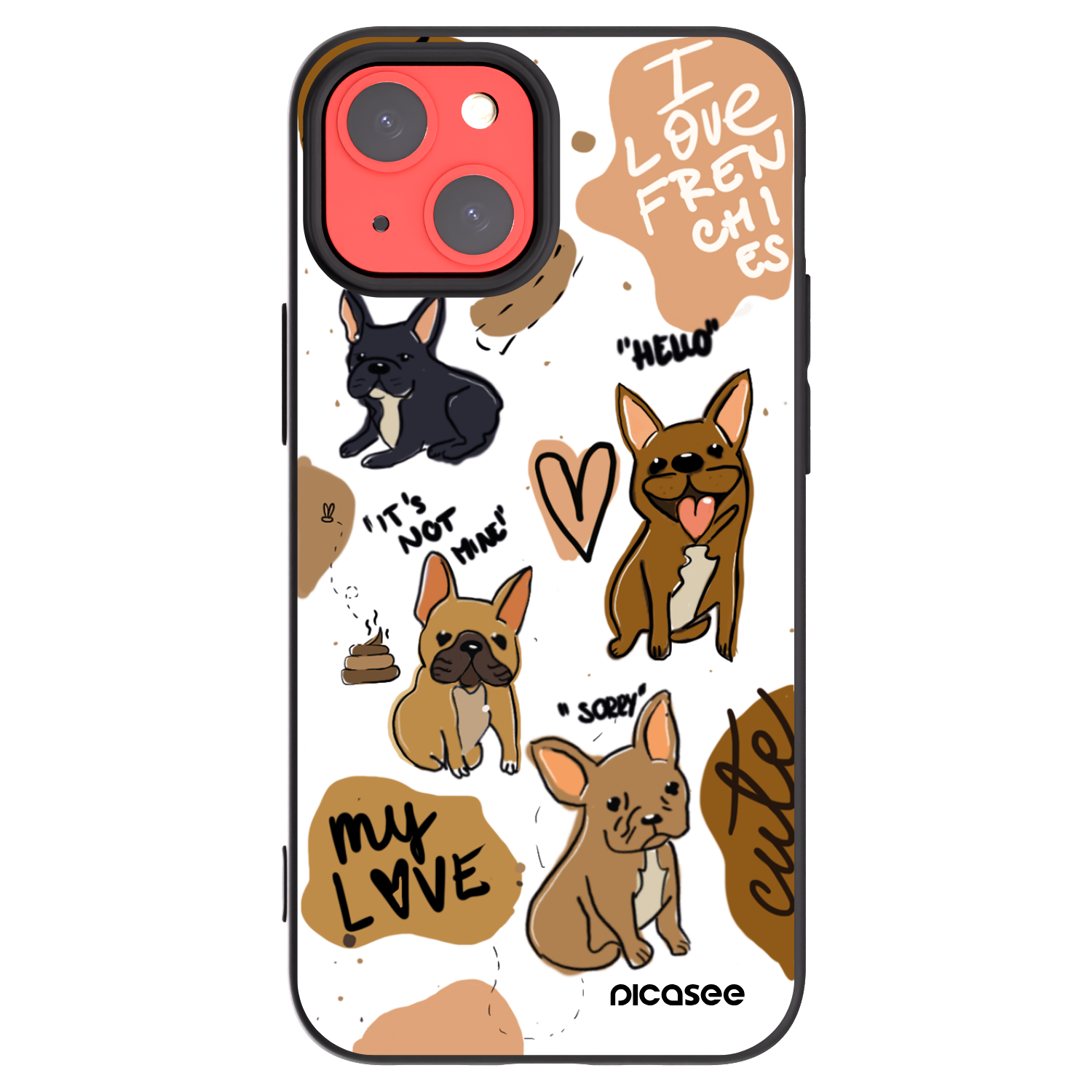 Picasee silikonový černý obal pro Apple iPhone 13 mini - Frenchies